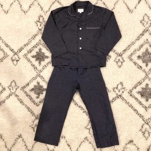 Derek Rose luxury cotton pajamas, navy/white polka dot, 5/6Y